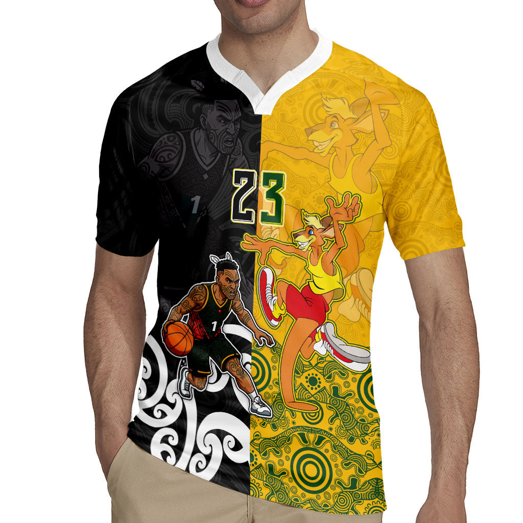 Aotearoa New Zealand And Australia Basketball Custom Rugby Jersey Maori Tribal Tattoo And Aboriginal Dot Art Heritage LT03 - Polynesian Pride