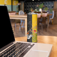 Aotearoa New Zealand And Australia Basketball Custom Skinny Tumbler Maori Tribal Tattoo And Aboriginal Dot Art Heritage LT03 - Polynesian Pride