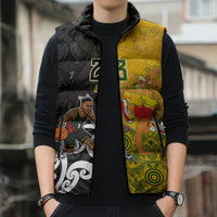 Aotearoa New Zealand And Australia Basketball Custom Sleeveless Puffer Jacket Maori Tribal Tattoo And Aboriginal Dot Art Heritage LT03 - Polynesian Pride