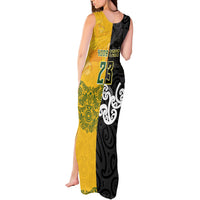 Aotearoa New Zealand And Australia Basketball Custom Tank Maxi Dress Maori Tribal Tattoo And Aboriginal Dot Art Heritage LT03 - Polynesian Pride