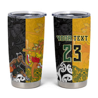 Aotearoa New Zealand And Australia Basketball Custom Tumbler Cup Maori Tribal Tattoo And Aboriginal Dot Art Heritage LT03 Multicolor - Polynesian Pride