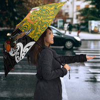 Aotearoa New Zealand And Australia Basketball Custom Umbrella Maori Tribal Tattoo And Aboriginal Dot Art Heritage LT03 - Polynesian Pride