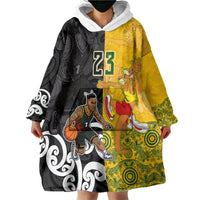 Aotearoa New Zealand And Australia Basketball Custom Wearable Blanket Hoodie Maori Tribal Tattoo And Aboriginal Dot Art Heritage LT03 - Polynesian Pride