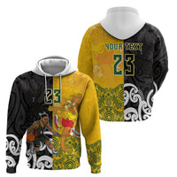 Aotearoa New Zealand And Australia Basketball Custom Zip Hoodie Maori Tribal Tattoo And Aboriginal Dot Art Heritage LT03 - Polynesian Pride