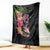 Hawaiian Tropical Plants Turtle and Shark Blanket Polynesian Art Tattoo