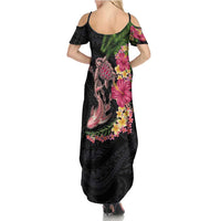 Hawaiian Tropical Plants Turtle and Shark Family Matching Summer Maxi Dress and Hawaiian Shirt Polynesian Art Tattoo LT03 - Polynesian Pride