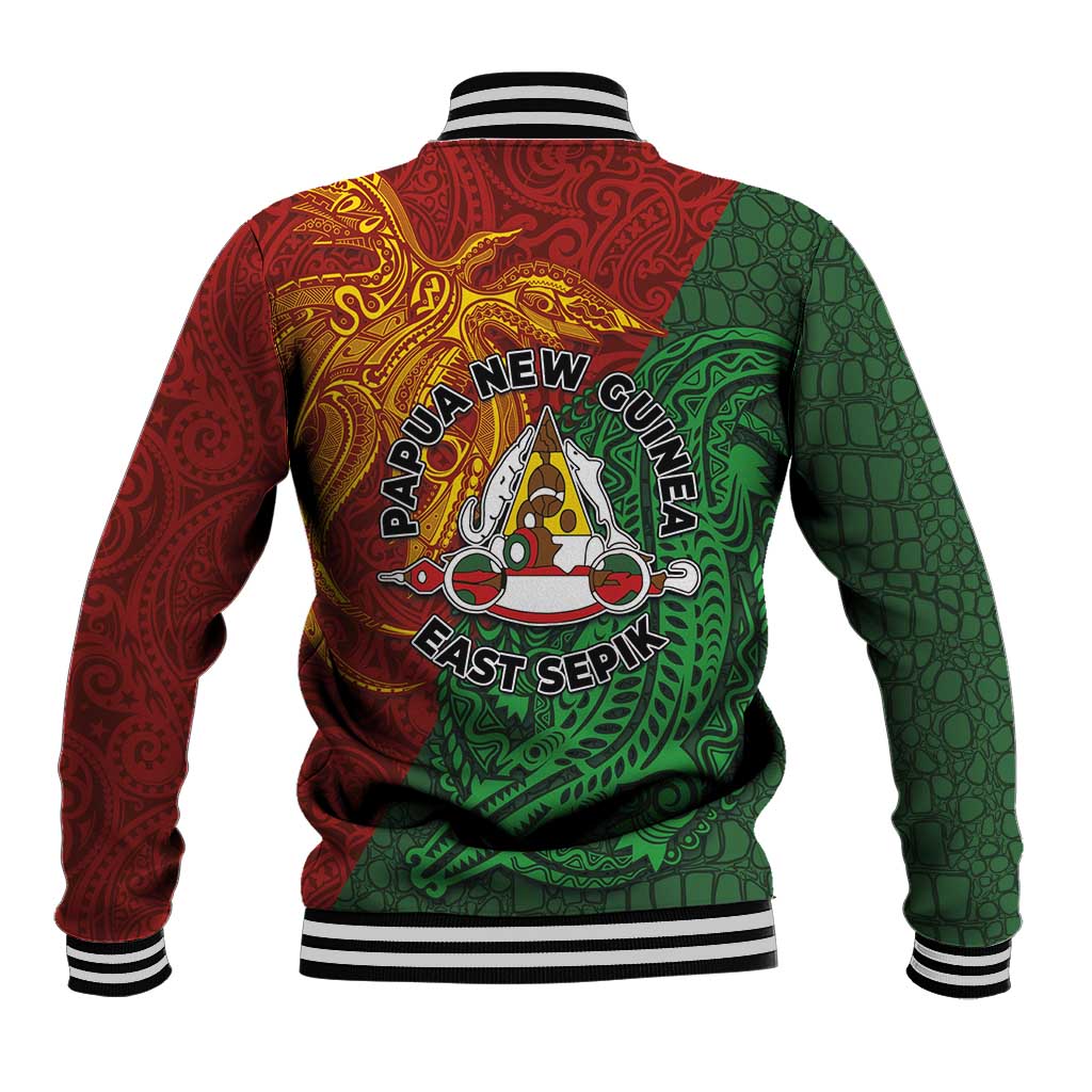 Papua New Guinea East Sepik Province Baseball Jacket Tribal Crocodile Birds of Paradise Melanesian Tattoo LT03 - Polynesian Pride