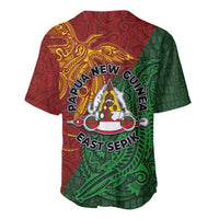 Papua New Guinea East Sepik Province Baseball Jersey Tribal Crocodile Birds of Paradise Melanesian Tattoo LT03 - Polynesian Pride