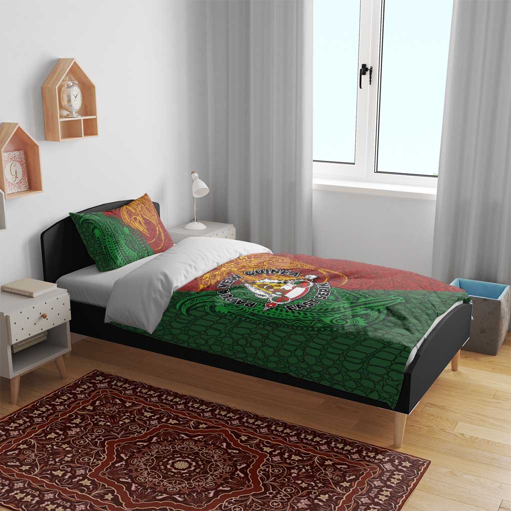 Papua New Guinea East Sepik Province Bedding Set Tribal Crocodile Birds of Paradise Melanesian Tattoo LT03 - Polynesian Pride