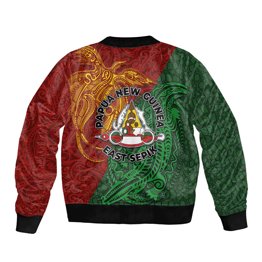 Papua New Guinea East Sepik Province Bomber Jacket Tribal Crocodile Birds of Paradise Melanesian Tattoo LT03 - Polynesian Pride