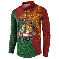 Papua New Guinea East Sepik Province Button Sweatshirt Tribal Crocodile Birds of Paradise Melanesian Tattoo LT03 - Polynesian Pride