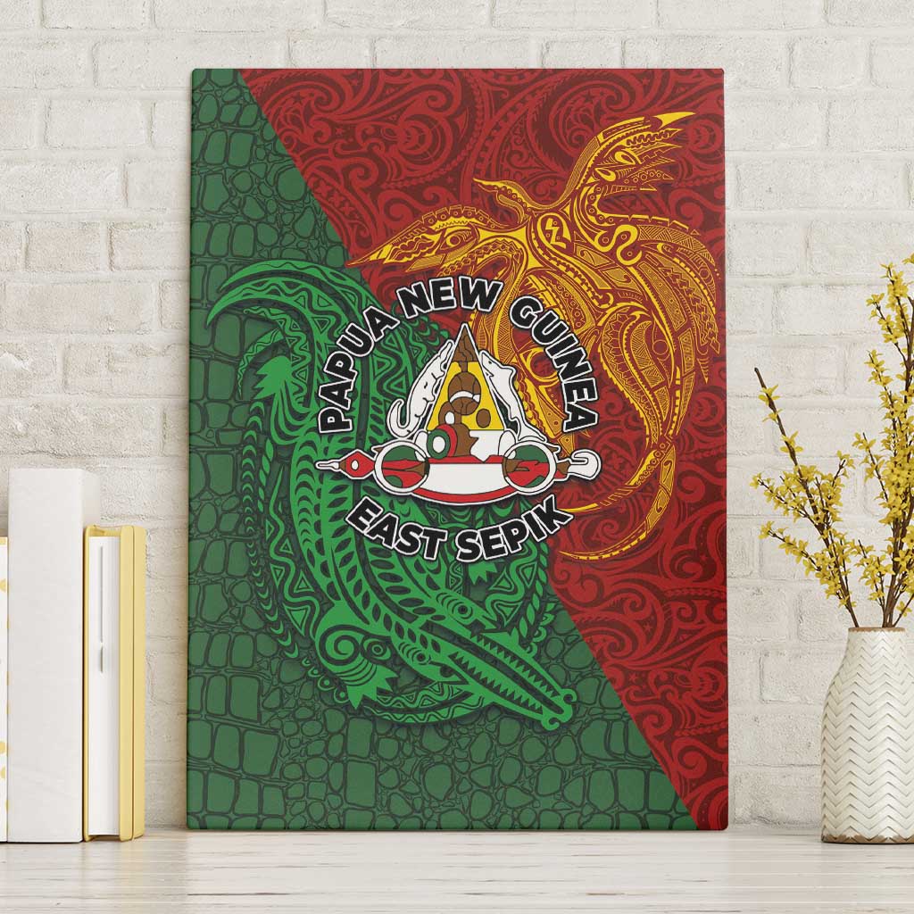 Papua New Guinea East Sepik Province Canvas Wall Art Tribal Crocodile Birds of Paradise Melanesian Tattoo