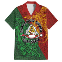 Papua New Guinea East Sepik Province Family Matching Summer Maxi Dress and Hawaiian Shirt Tribal Crocodile Birds of Paradise Melanesian Tattoo LT03 Dad's Shirt - Short Sleeve Green - Polynesian Pride