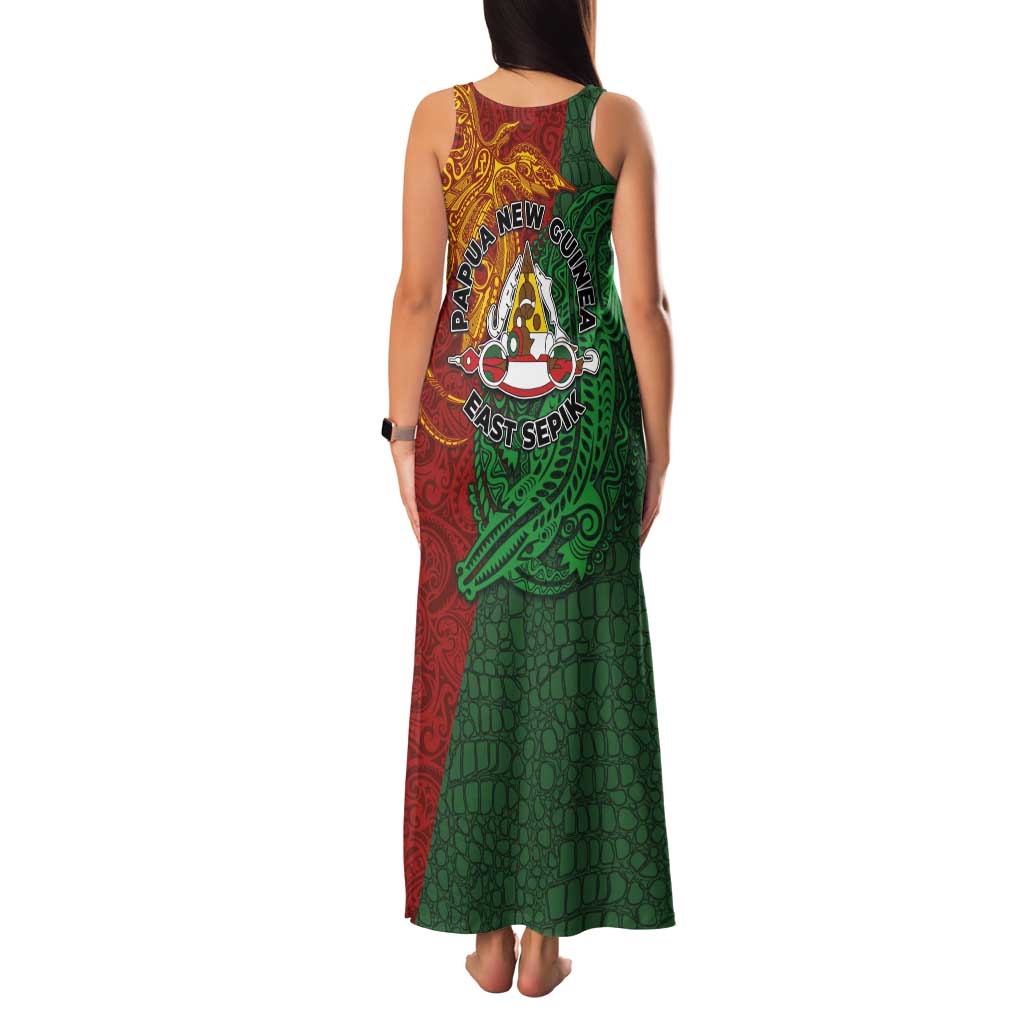 Papua New Guinea East Sepik Province Family Matching Tank Maxi Dress and Hawaiian Shirt Tribal Crocodile Birds of Paradise Melanesian Tattoo LT03 - Polynesian Pride