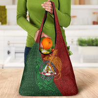 Papua New Guinea East Sepik Province Grocery Bag Tribal Crocodile Birds of Paradise Melanesian Tattoo LT03 - Polynesian Pride