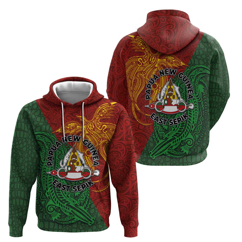 Papua New Guinea East Sepik Province Hoodie Tribal Crocodile Birds of Paradise Melanesian Tattoo LT03 - Polynesian Pride