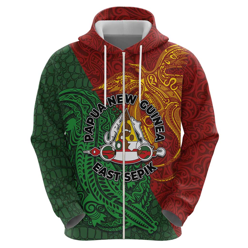 Papua New Guinea East Sepik Province Hoodie Tribal Crocodile Birds of Paradise Melanesian Tattoo LT03 - Polynesian Pride