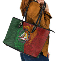 Papua New Guinea East Sepik Province Leather Tote Bag Tribal Crocodile Birds of Paradise Melanesian Tattoo LT03 - Polynesian Pride