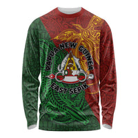 Papua New Guinea East Sepik Province Long Sleeve Shirt Tribal Crocodile Birds of Paradise Melanesian Tattoo LT03 Unisex Green - Polynesian Pride