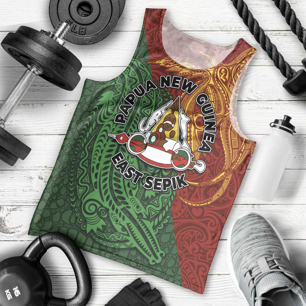Papua New Guinea East Sepik Province Men Tank Top Tribal Crocodile Birds of Paradise Melanesian Tattoo LT03 - Polynesian Pride