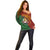 Papua New Guinea East Sepik Province Off Shoulder Sweater Tribal Crocodile Birds of Paradise Melanesian Tattoo