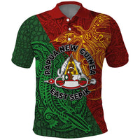 Papua New Guinea East Sepik Province Polo Shirt Tribal Crocodile Birds of Paradise Melanesian Tattoo