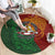 Papua New Guinea East Sepik Province Round Carpet Tribal Crocodile Birds of Paradise Melanesian Tattoo