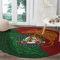 Papua New Guinea East Sepik Province Round Carpet Tribal Crocodile Birds of Paradise Melanesian Tattoo LT03 - Polynesian Pride