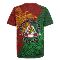 Papua New Guinea East Sepik Province Rugby Jersey Tribal Crocodile Birds of Paradise Melanesian Tattoo LT03 - Polynesian Pride