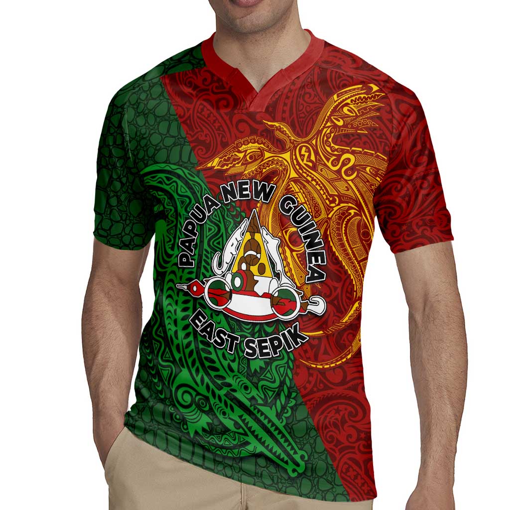 Papua New Guinea East Sepik Province Rugby Jersey Tribal Crocodile Birds of Paradise Melanesian Tattoo LT03 - Polynesian Pride
