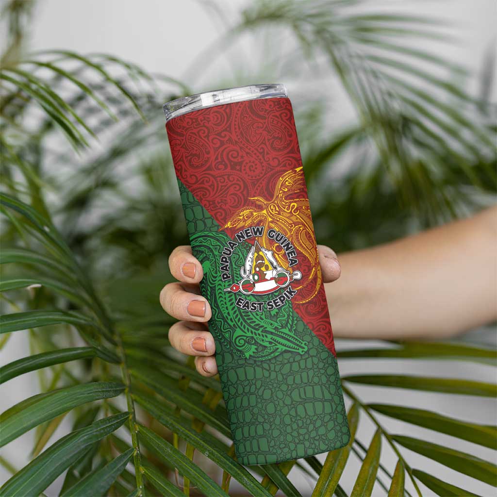 Papua New Guinea East Sepik Province Skinny Tumbler Tribal Crocodile Birds of Paradise Melanesian Tattoo LT03 - Polynesian Pride