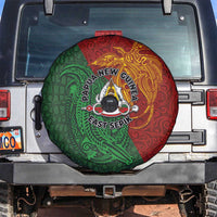 Papua New Guinea East Sepik Province Spare Tire Cover Tribal Crocodile Birds of Paradise Melanesian Tattoo LT03 Green - Polynesian Pride