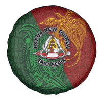 Papua New Guinea East Sepik Province Spare Tire Cover Tribal Crocodile Birds of Paradise Melanesian Tattoo LT03 - Polynesian Pride