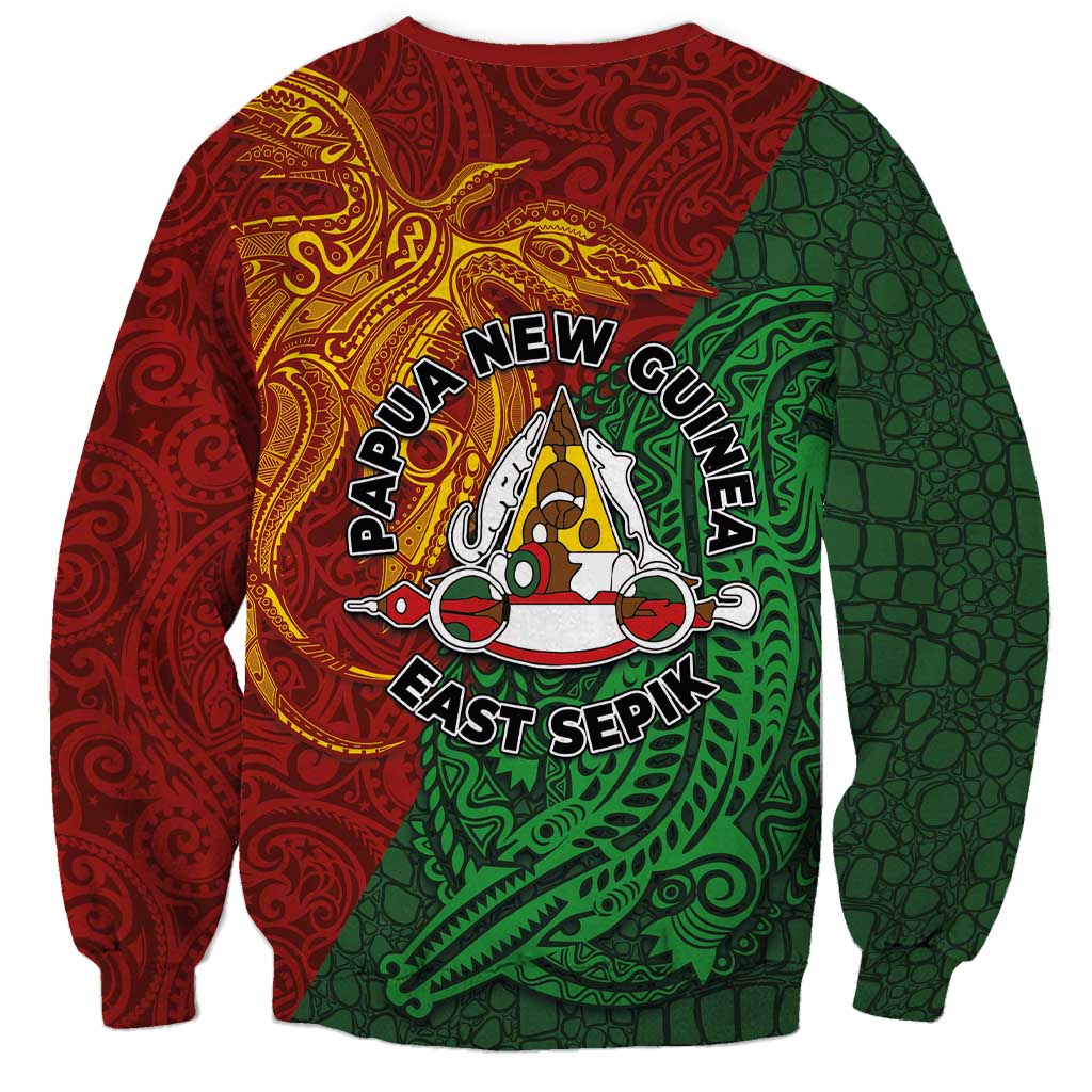Papua New Guinea East Sepik Province Sweatshirt Tribal Crocodile Birds of Paradise Melanesian Tattoo LT03 - Polynesian Pride