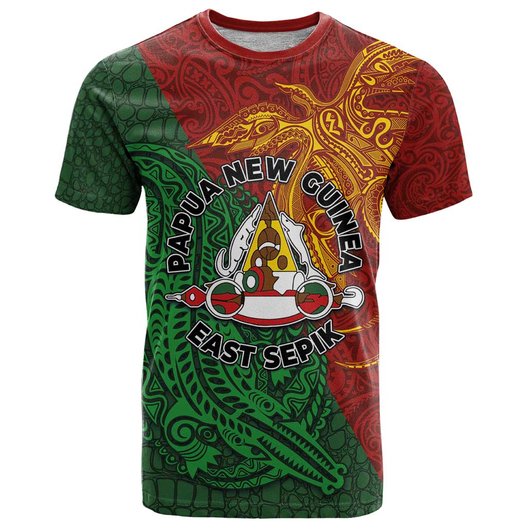 Papua New Guinea East Sepik Province T Shirt Tribal Crocodile Birds of Paradise Melanesian Tattoo LT03 Green - Polynesian Pride