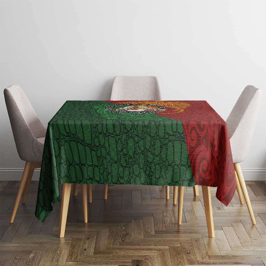 Papua New Guinea East Sepik Province Tablecloth Tribal Crocodile Birds of Paradise Melanesian Tattoo LT03 - Polynesian Pride