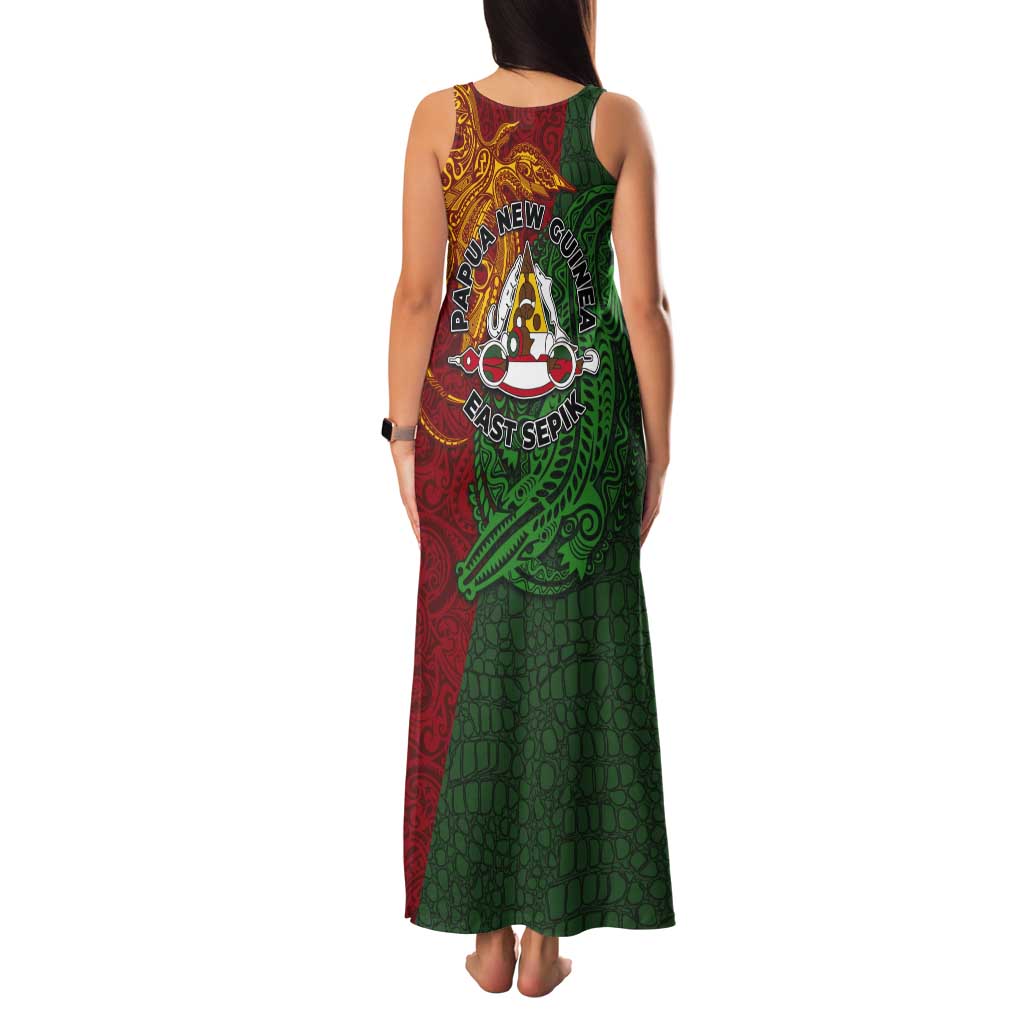 Papua New Guinea East Sepik Province Tank Maxi Dress Tribal Crocodile Birds of Paradise Melanesian Tattoo LT03 - Polynesian Pride