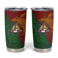 Papua New Guinea East Sepik Province Tumbler Cup Tribal Crocodile Birds of Paradise Melanesian Tattoo LT03 Green - Polynesian Pride