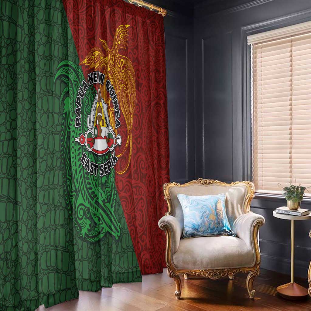 Papua New Guinea East Sepik Province Window Curtain Tribal Crocodile Birds of Paradise Melanesian Tattoo LT03 - Polynesian Pride