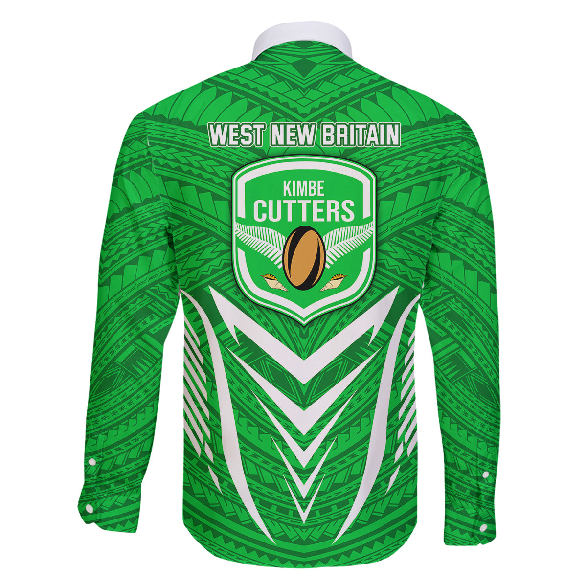 Kimbe Cutters Rugby Family Matching Off Shoulder Short Dress and Hawaiian Shirt Papua New Guinea Polynesian Tattoo Green Version LT03 - Polynesian Pride