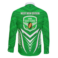 Kimbe Cutters Rugby Family Matching Off Shoulder Short Dress and Hawaiian Shirt Papua New Guinea Polynesian Tattoo Green Version LT03 - Polynesian Pride