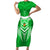 Custom Kimbe Cutters Rugby Family Matching Short Sleeve Bodycon Dress and Hawaiian Shirt Papua New Guinea Polynesian Tattoo Green Version LT03 Mom's Dress Green - Polynesian Pride