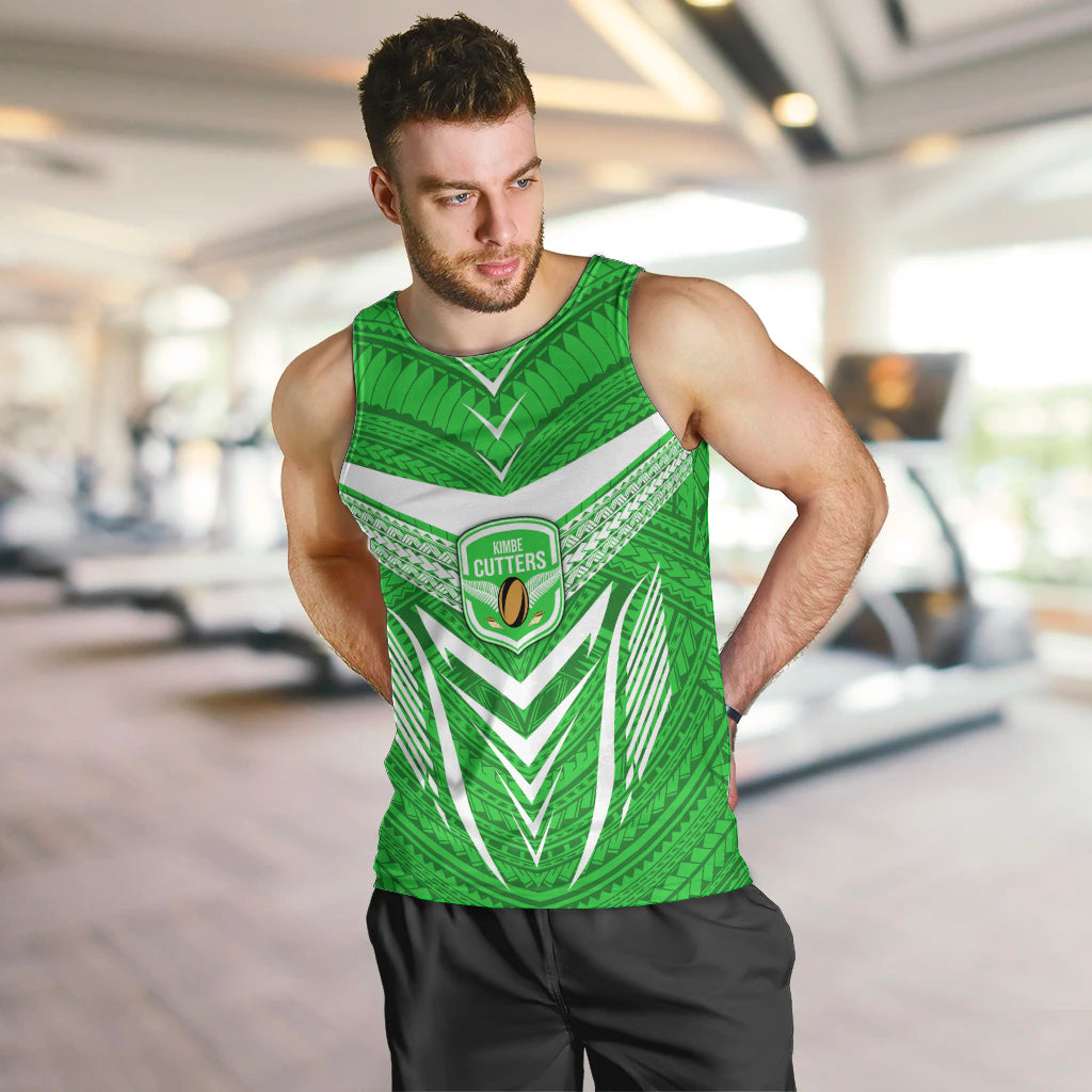Custom Kimbe Cutters Rugby Men Tank Top Papua New Guinea Polynesian Tattoo Green Version LT03 - Polynesian Pride