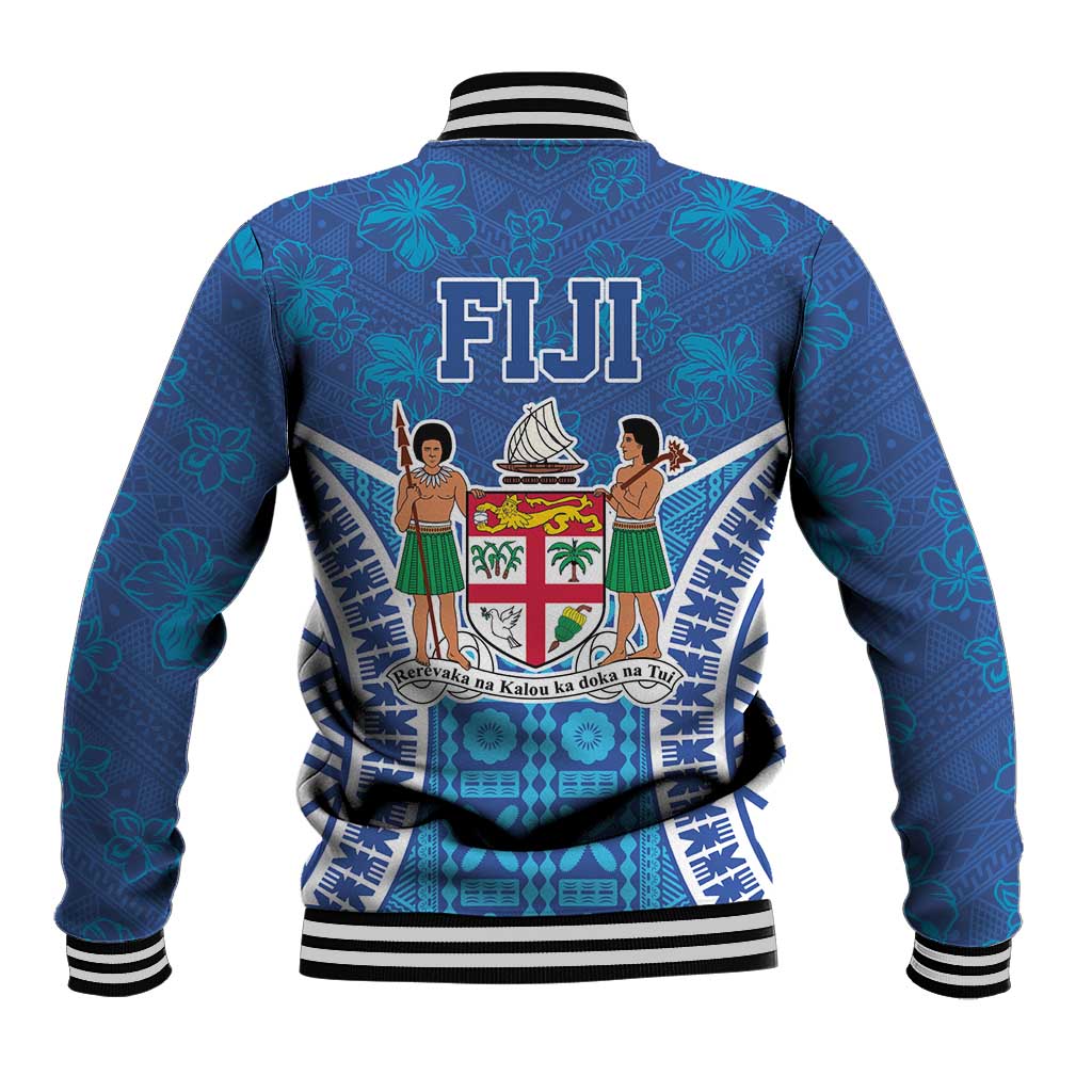 Fiji Day Baseball Jacket Fijian Masi Tribal Hibiscus Tattoo and Tapa Pattern