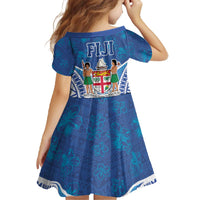 Fiji Day Family Matching Off The Shoulder Long Sleeve Dress and Hawaiian Shirt Fijian Masi Tribal Hibiscus Tattoo and Tapa Pattern LT03 - Polynesian Pride