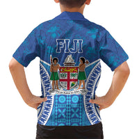 Fiji Day Family Matching Short Sleeve Bodycon Dress and Hawaiian Shirt Fijian Masi Tribal Hibiscus Tattoo and Tapa Pattern LT03 - Polynesian Pride