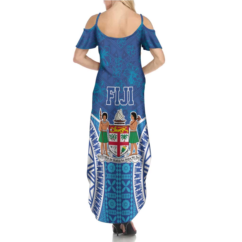 Fiji Day Family Matching Summer Maxi Dress and Hawaiian Shirt Fijian Masi Tribal Hibiscus Tattoo and Tapa Pattern LT03 - Polynesian Pride