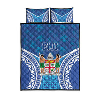 Fiji Day Quilt Bed Set Fijian Masi Tribal Hibiscus Tattoo and Tapa Pattern