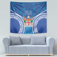 Fiji Day Tapestry Fijian Masi Tribal Hibiscus Tattoo and Tapa Pattern