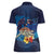 Polynesian Scuba Diving Women Polo Shirt Honu with Hibiscus and Plumeria Flower and Tapa Tribal Pattern